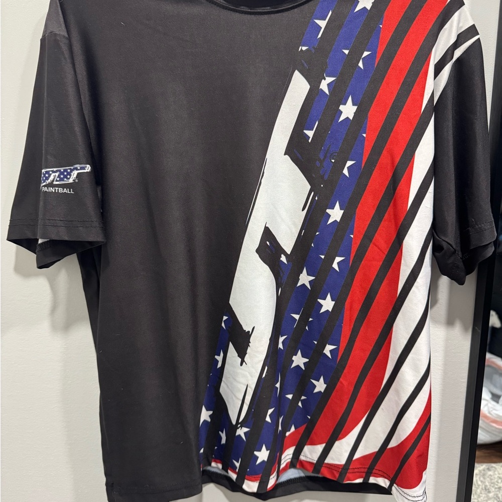 Men's Black American Flag Graphic Shirt -